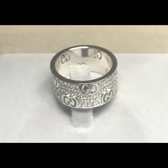 Authentic Gucci Diamond Band Ring Size 4,5 18k WG - Picture 3 of 7